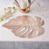 Efavormart 6 Pack - 18" Monstera Leaf Placemat, Metallic Dining Table ...