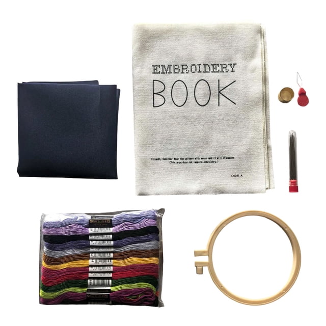 Portable Embroidery Book with Instructional Tutorial for Craft Lovers and Beginners Featuring Multiple Techniques