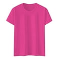 thumbnail image 4 of Summer Tops for Women Long Sleeve Tops for Women Tan Raglan Shirt Ladies Tees And Athletic Short Sleeve Shirt Shirts Shirts Short Casual Ladies Long T Hot Pink L, 4 of 5