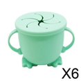 thumbnail image 1 of 6x Vaso De Silicona Para Refrigerios A Prueba De Derrames Para Bebés Y Niños Pequeños Con Tapa Tazón Para Refrigerios Verde Primavera, 1 of 8
