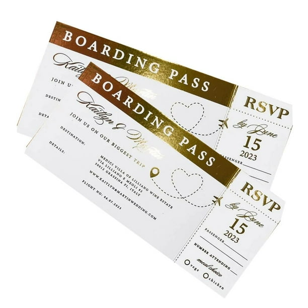 Tarjeta de invitación de viaje con tarjeta RSVP, 35 piezas colores personalizados para pasaporte, invitación de boda, cumpleaños, aniversario, fiesta de año nuevo