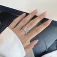 thumbnail image 4 of Oryn Jewelry Oval Cut 1.8 Ct Moissanite Band - 14K White Gold Plated Ring - Four Eternity Halo Band - Unique Bend Style Wedding Moissanite Jewelry, 4 of 5