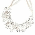 thumbnail image 1 of Adornos para el pelo de novia, diadema, accesorios para el pelo, adornos hechos a mano, flores, hojas blancas, cadenas suaves, diademas para el pelo, 1 of 8