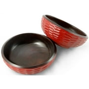 Enrico Mango Wood Honeycomb Side Salad Bowl in Red Chili Pepper