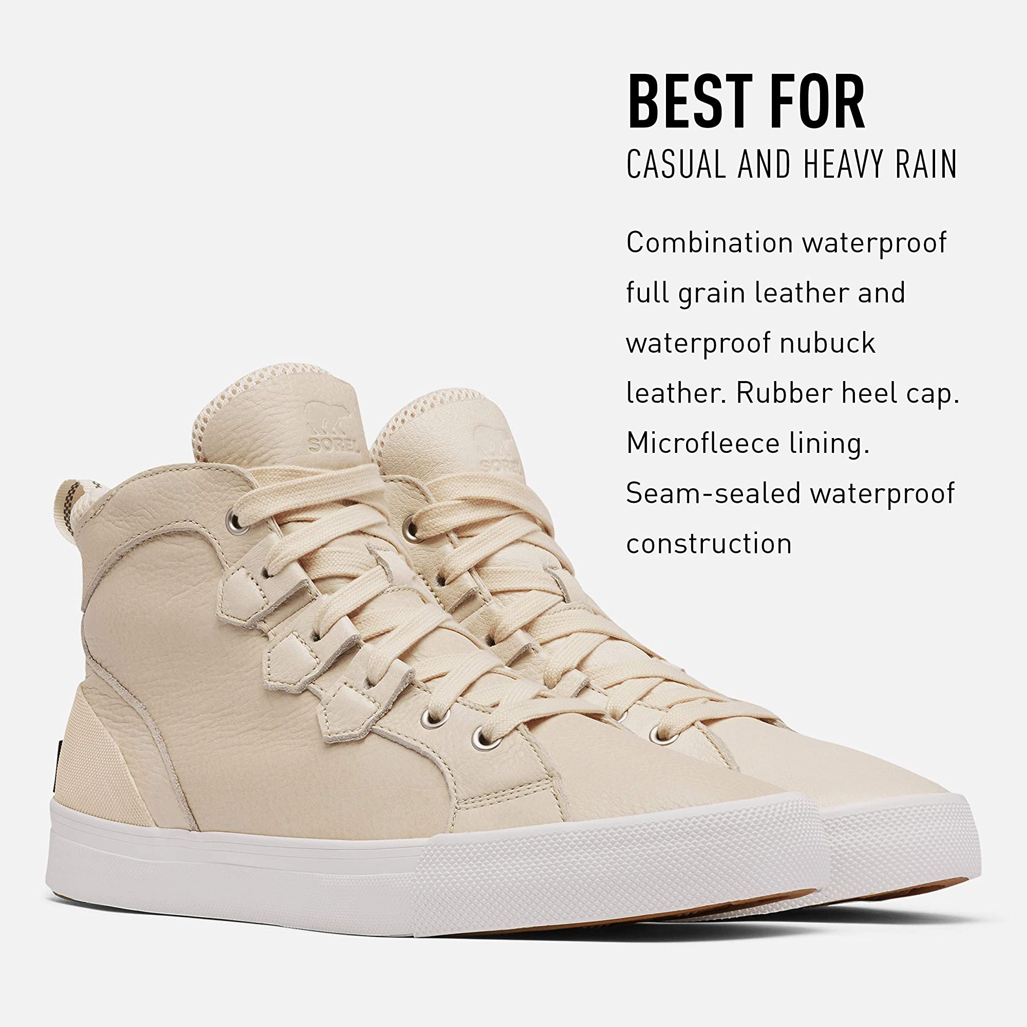 sorel caribou waterproof leather high top sneakers