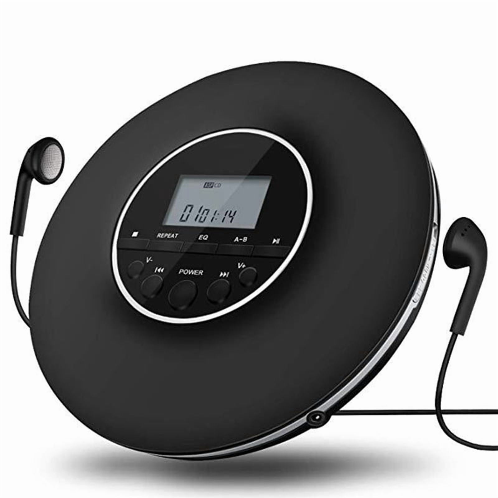 Portable CD Player MP3 Music Player with Stereo Earbuds and Bluetooth Output CD Player with LCD Display Black
