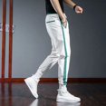 thumbnail image 3 of Pantalones casuales de verano para hombre, de seda fina, de secado rápido, de algodón clásico, ajustados, en oferta, largos, holgados, nuevos, anchos, para hombre, 3 of 5