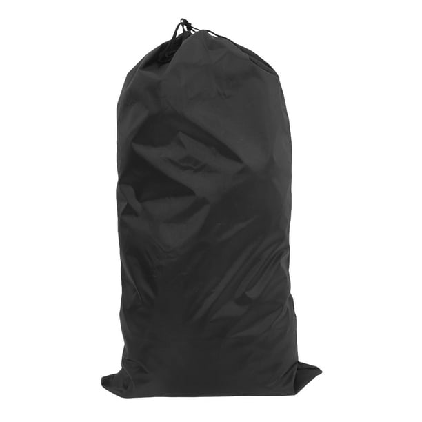 Bolsa de baño plegable portátil con cierre de cordón, organizador de tela Oxford para el hogar, viajes y uso al aire libre, color negro