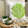thumbnail image 4 of The HomeCentric White Beaded Green Sea Weeds Sea Creatures Ocean & Beach Theme Pillows Cover Throw Pillow Covers Pack of 2 18x18 inch (45x45 cm) Cotton Pillows Covers for Couch Floral - Deep Sea Weeds, 4 of 10