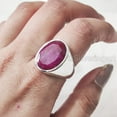 thumbnail image 3 of Ruby Corundum Mans Ring, Natural Ruby Corundum Ring, July Birthstone, Silver Jewelry, 925 Silver Ring, Birthday Gift, Heavy Mens Ring, Ottoman Style Ring, Christmas, Plain Mens Signet Ring, 3 of 9