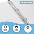 thumbnail image 5 of Comix Sturdy 1/2 inch 3 Ring View Binder,O-Ring, Holds 100 Sheets of Letter Size 12-Pack White,2mm-thick, 5 of 6