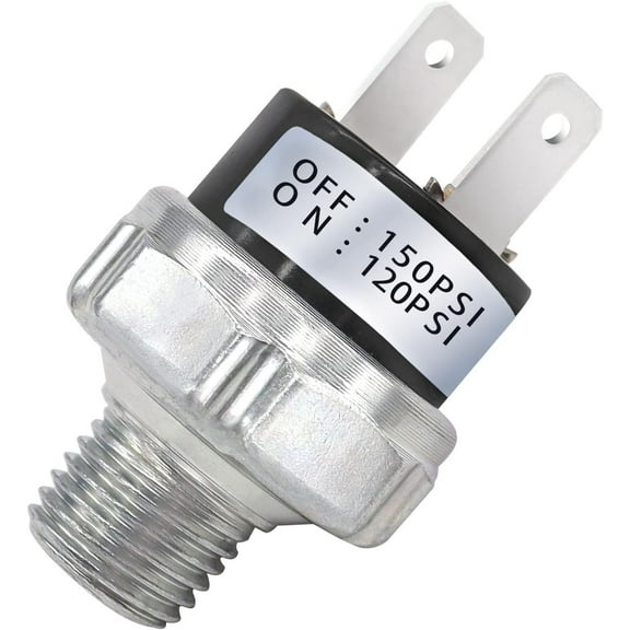 Air Pressure Switch 120-150 PSI Thread 1/4" NPT 24V 12V DC Air Compressor Pressure Switch for Air Horn Train 120-150-1/4" NPT-W