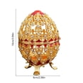 thumbnail image 3 of SIYTUAU Exquisite Easter Egg Alloy Ornament With Enamel Painting Rhinestone 2.4X2.4X3.9In Home Table Decoration Red, 3 of 6