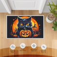 thumbnail image 3 of Halloween Aesthetic Home Entrance Mats Washable Halloween Night Entrance Mat Scary Cat Cute Kitten Starry Night Multifunctional Mats - for Porch Garden Garage (19.7x31.5in), 3 of 6