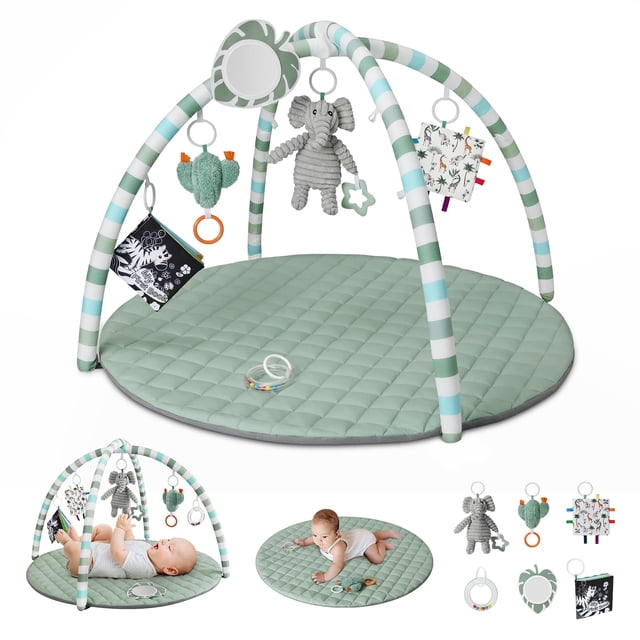Alfombrilla de gimnasio Baby Play Blissful con 6 juguetes desmontables