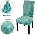 thumbnail image 5 of Abstract Turquoise Chair Covers for Dining Room 4 Pack Decorative Turquoise and Golden Paints Super Fit Stretch Removable Washable Short Dining Chair Protector Cover, 5 of 5