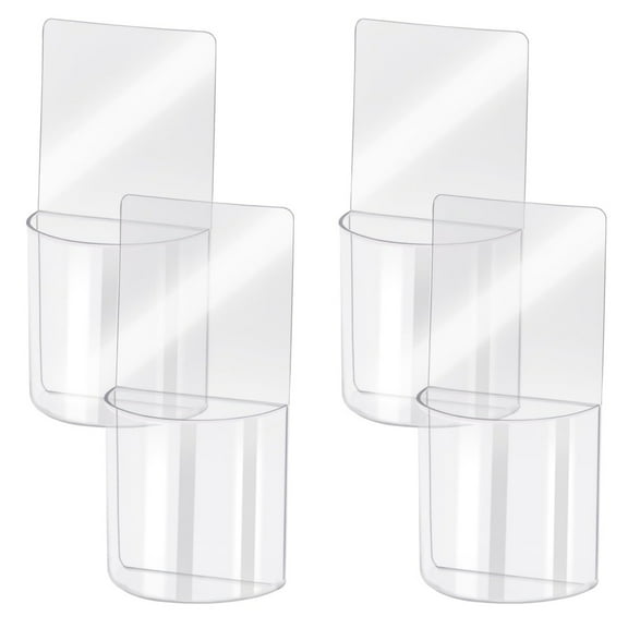 6pcs Remote Control Holder, Clear TV Remote Controller Holder Wall Mount, Plastic Caddy Organizer Storage Box Self Adhesive for Living Room Bedroom, Table and Nightstand, 6.4”x3.5”x1.5”