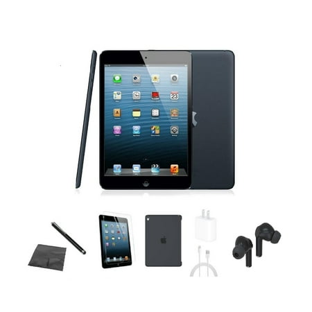 Restored Apple iPad Mini (1st Gen) A1432 (WiFi) 16GB Space Gray Bundle w/ Case, Bluetooth Earbuds, Tempered Glass, Stylus, Charger (Refurbished)