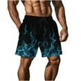 thumbnail image 6 of ZCFZJW Men's Swim Trunks Quick Dry 3D Flame Pattern Printed Beach Board Shorts with Pockets Lightweight Drawstring Elastic Waist Bathing Suits Sky Blue L, 6 of 9