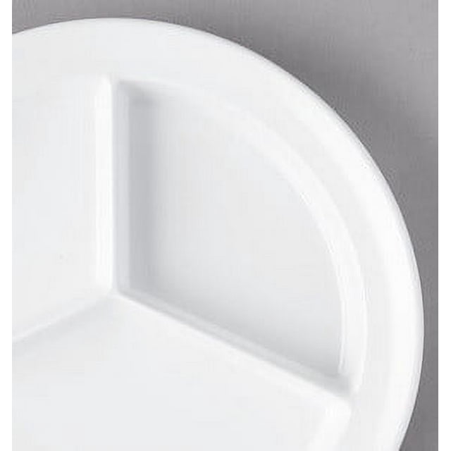 Carlisle Kingline 8 3/4" White 3-Compartment Plate - 12/Case
