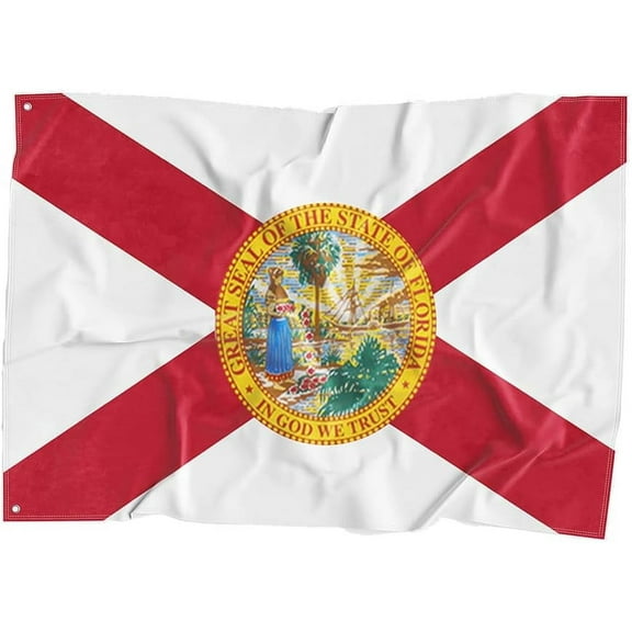State of Florida Flag Polyester Fiber 3x5 Feet Flag, Bright Colors And Anti-ultraviolet Fade Flag Indoor Outdoor Banner