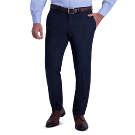 Kenneth Cole Reaction Men's Slim Fit Stretch Check Dress Pants Blue Size 38X31