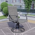 thumbnail image 4 of MEOOEM 360° Swivel Outdoor Patio Chairs Set of 2, Grey Textilene Fabric & Metal Frame Patio Swivel Rocker Chairs 450LBS for Outside, Porch, Lawn, 4 of 8