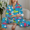 thumbnail image 6 of Pofeuu Color Dachshund Dog Print Womens Pajamas Set Long Sleeve Sleepwear Button Down Nightwear Soft Pj Lounge Sets Button Down Pajamas Women-X-Large, 6 of 7