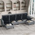 thumbnail image 2 of HighSound 116" Sectional Sofa Couches with Storage & Soft Seat, 6 Seat U-Shaped Sofa Couch & Double Chaises for Living Room, Apartment, Office, Gray, 2 of 7