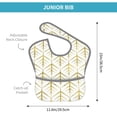 thumbnail image 2 of Bingfone Mess-Proof Baby Bib - Waterproof Bib for Baby Boy or Girl with Food Catcher Pocket, Unisex-White And Gold Geometry, 2 of 6