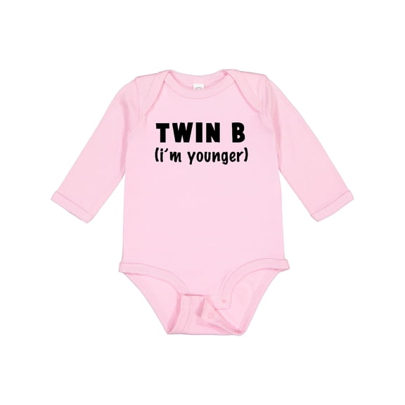 Inktastic Twin B (i'm Younger) Boys or Girls Long Sleeve Baby Bodysuit