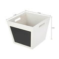 thumbnail image 3 of Your Zone Kids White Wood Storage Bin with Chalk Board Label and Cutout Handles, 11 in x 11 in x 9 in, 3 of 14
