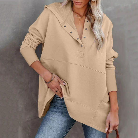 Gerichy Womens Fashion Hoodies Sweatshirts Casual Long Sleeve Button Up Hooded Tops Long Sleeve Color Print Hoodies for Women Long Sleeve Shirts for Women