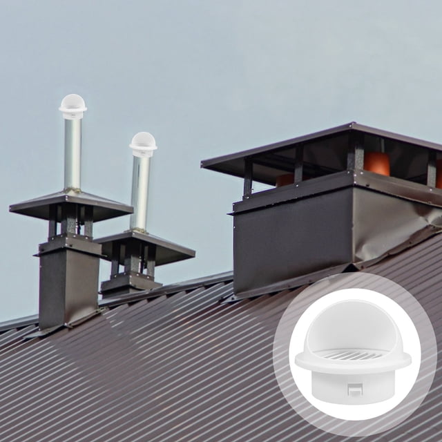 KALLORY Couvercle de Ventilation Rond en Plastique Blanc pour Sécheuse Extérieur, Écran de Protection pour Installation Murale