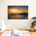 thumbnail image 3 of Elephant Stock Santa Monica Pier Sunset Wall Art - Horizontal Canvas Wall Art - Living Room Wall Decor - Beach Canvas - Gray And Brown Decor - 12" x 8", 3 of 8