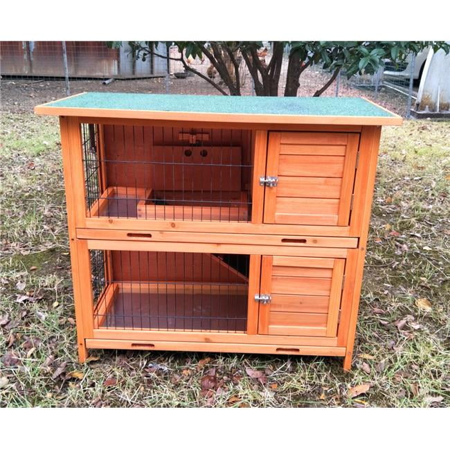 Pawhut 54 2Floor Large Rabbit Hutch Wooden Pet House Bunny, 60 OFF