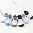 thumbnail image 4 of 6 Pairs Color Random Baby Cotton Socks Breathable Elastic Infant Toddler Crew Socks, Splice Color, Boy, 1-3 Years Old, 4 of 9