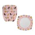 thumbnail image 3 of HELLHERO Cat Print Desk Chair Cover, Office Chair Back Cover with Elastic Band, Office Chairs Cushion Backrest Covers, Pink, 3 of 7