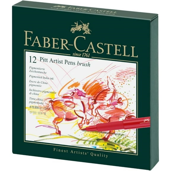 Faber-Castell Pitt Artist Pens - Assorted Colors, Set of 12
