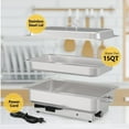 thumbnail image 3 of Garvee 9 QT Electric Chafing Dish with Stainless Steel Lid, 1 Full Size & 2 Half Size Pans, Silver, 3 of 7