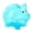 blue, variant on Pig-Shaped Coin Bank, Rose Red, 3.94 x 2.76 x 3.15 in, PP Material