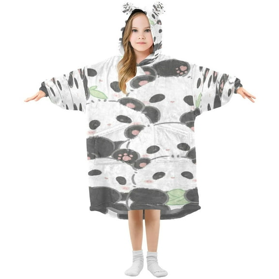 BZSMCE Wearable Blanket Hoodie Fashion Panda Group Carnival Home Wear