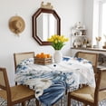 thumbnail image 3 of Blue Fall Pumpkins Table Cloth Waterproof Tablecloths, Thanksgiving Maple Leaf Tree Vintage Tablecloth Dining Table Cover for Kitchen Party Tabletop Outdoor, Square Tablecloth 60x60 Inch, 3 of 9