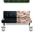 thumbnail image 5 of SCRAWLGOD Vintage Cardinal Floral Print Red Beige Stretch Futon Cover with Elastic Bottom Armless Futon Mattress Cover Dustproof Cozy Couch Covers Scratch Resistant Sofa Bed Slipcover, 5 of 7