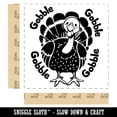 thumbnail image 2 of Cute Thanksgiving Turkey Gobble Self-Inking Rubber Stamp Ink Stamper - Black Ink - Large 1-1/2 Inch, 2 of 7