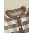 thumbnail image 5 of Seyurigaoka Toddlers Baby Boys Girls Knit Coats Plaid Pattern Round Neck Button Fly Long Sleeve Sweater Cardigan Autumn Winter Pullover, 5 of 8