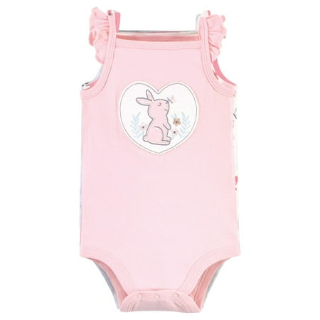 

Hudson Baby Infant Girl Cotton Sleeveless Bodysuits Sweet Bunny 18-24 Months