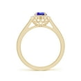 thumbnail image 2 of ANGARA Natural Vintage Style Tanzanite & Diamond Scalloped Halo Ring in 14K Yellow Gold for Women (Size-7x5mm) | December Birthstone, Anniversary, Jewelry Gift for Women | Natural Tanzanite Ring, 2 of 9