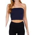 thumbnail image 2 of Moa Collection Women's 2-Pack Crop Tube Tops Cotton Spandex Lightweight Jersey Fabric, 2 of 5