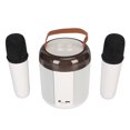 thumbnail image 3 of Altavoces de karaoke inalámbricos con luz RGB, altavoz Bluetooth 5.3 con 2 micrófonos inalámbricos, máquina de karaoke portátil para fiestas familiares, color blanco, 3 of 5